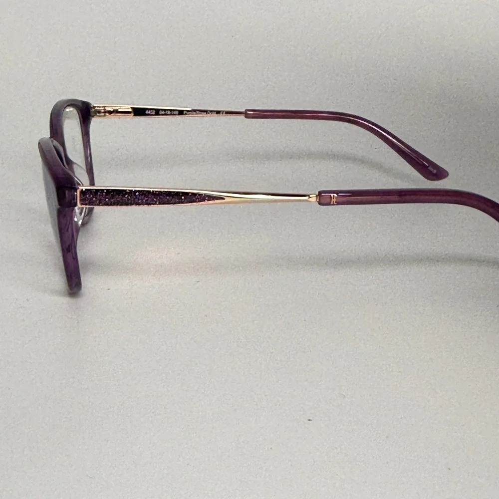 Helium‎ 4462 Purple Rose Gold Eyeglasses Frames 54-18-140 Glitter Temple 22126